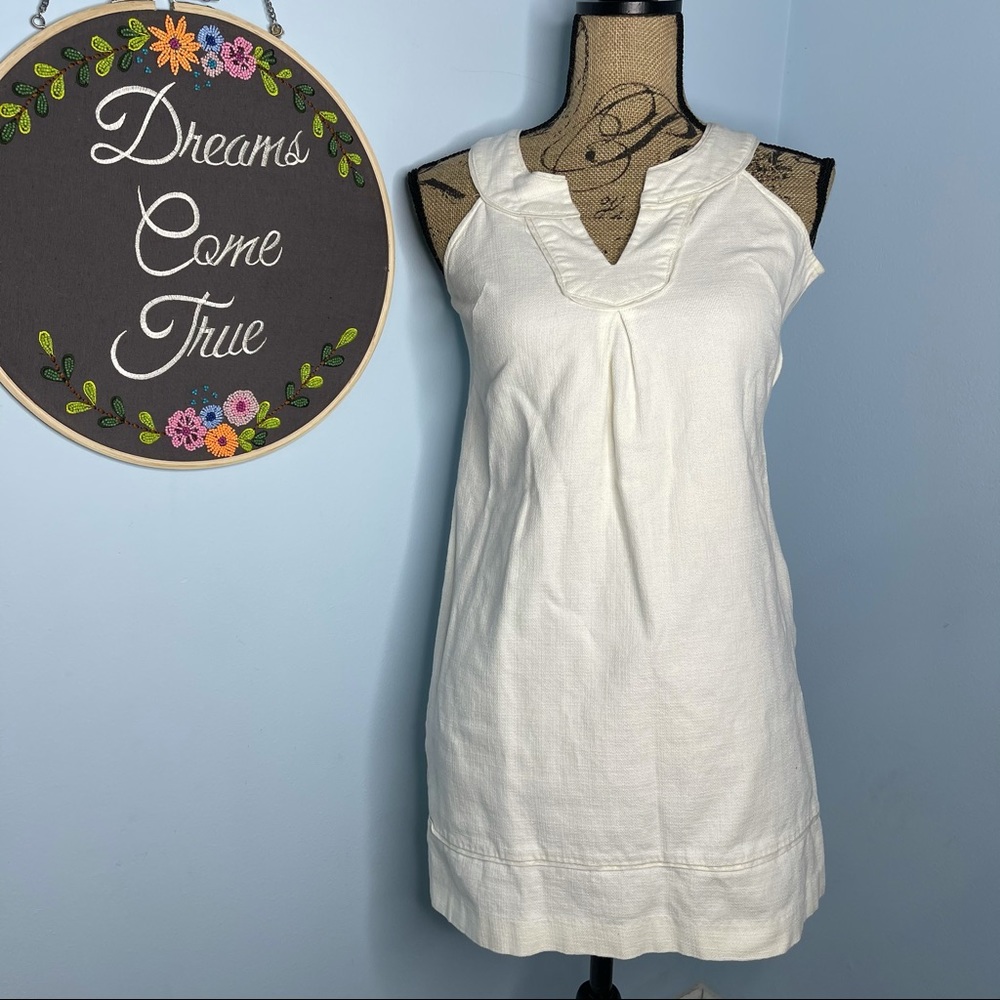 Ann Taylor Linen Dress White 00P